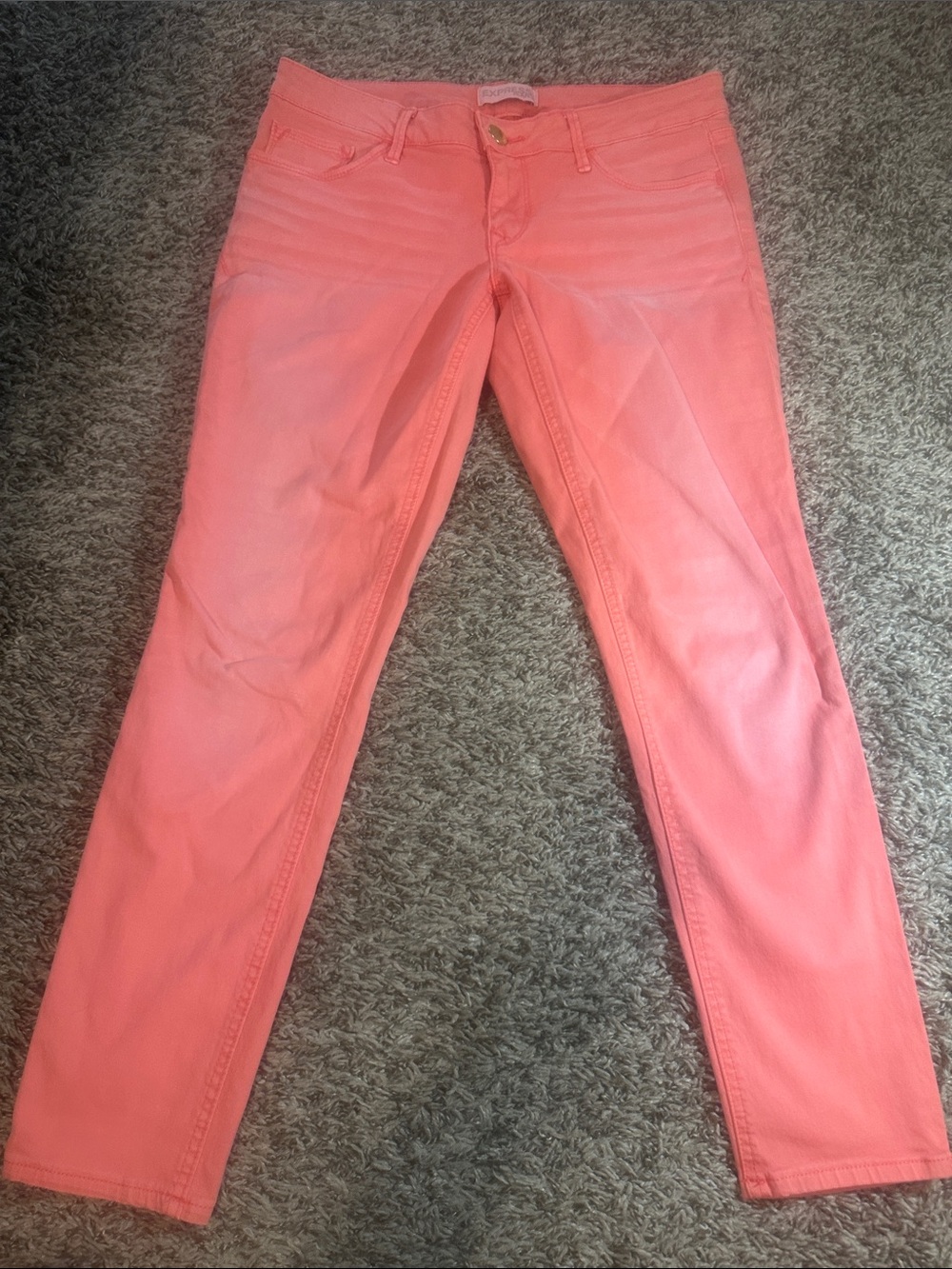 Express Coral Skinny Jeans l